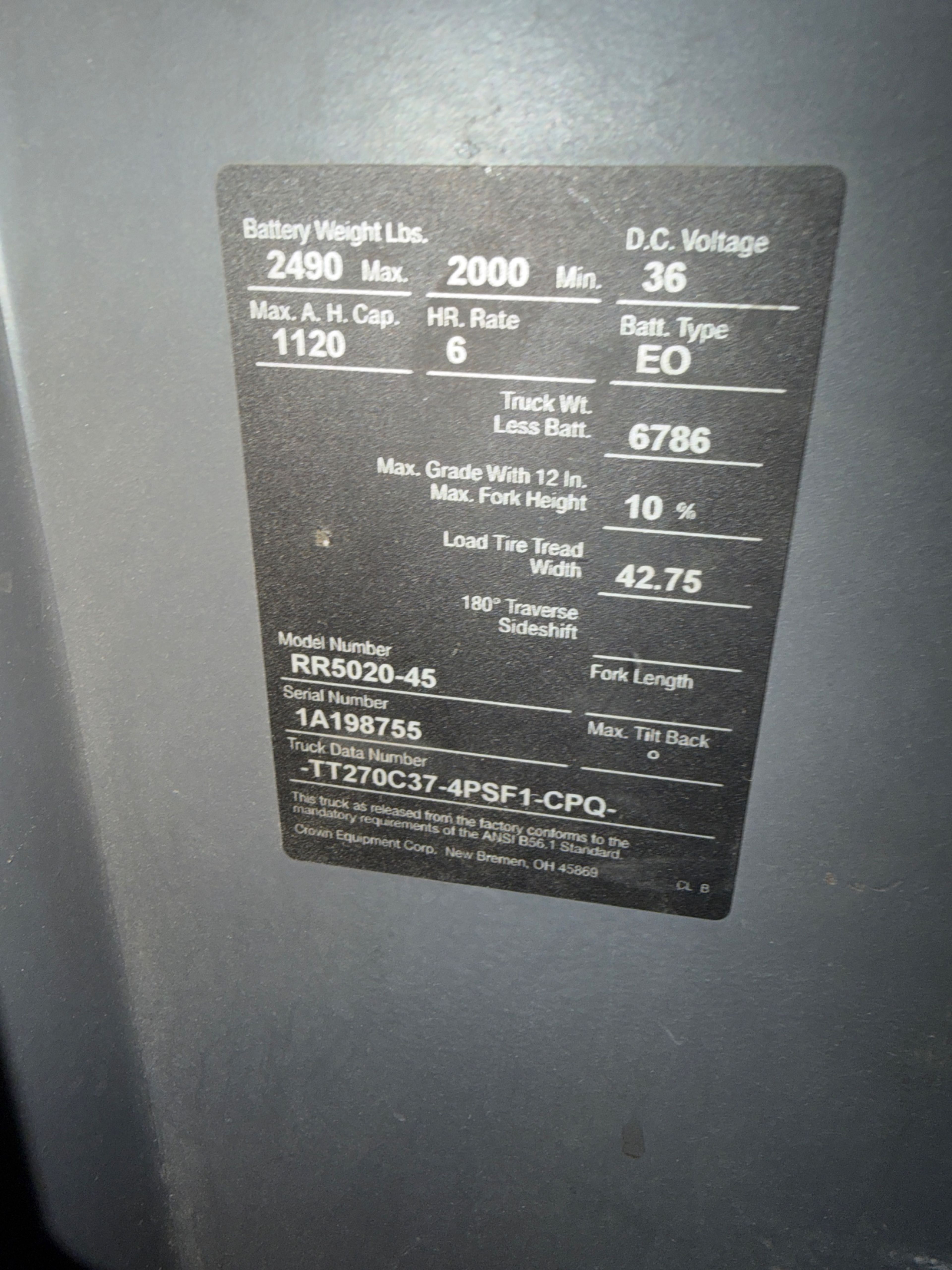 Crown RR5020-45 Reach Truck - Document 5